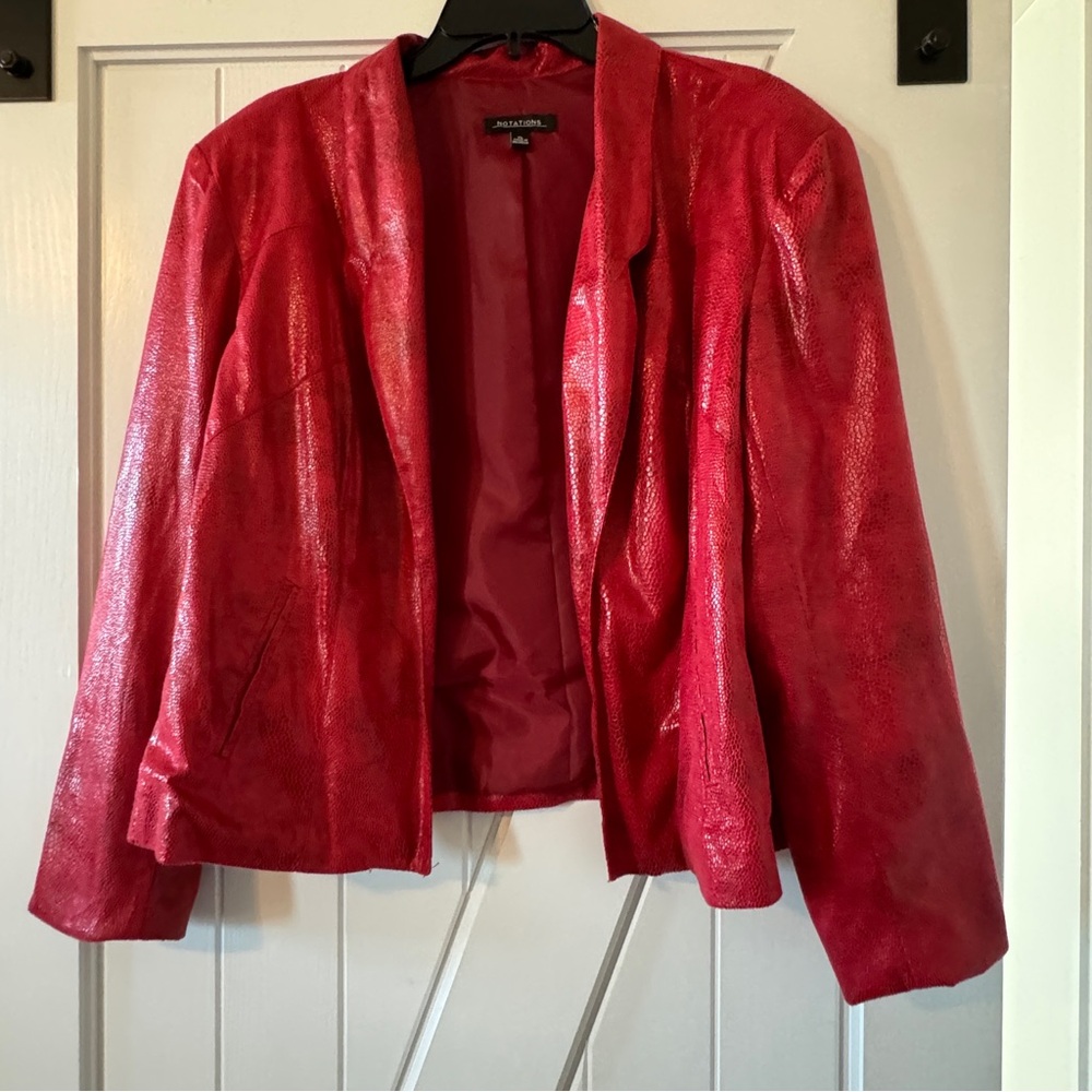 Notations Red Women's Jacket Faux Snakeskin